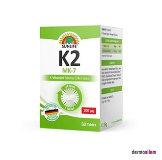 Takviye Edici GıdalarSunlifeSunlife K2 MK-7 50 Tablet