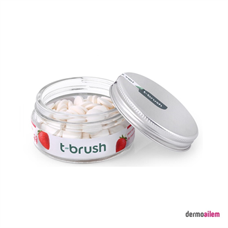 Diş MacunlarıT-BrushT-Brush Çilek Aromalı Flörürlü 90'lı Diş Macunu Tableti