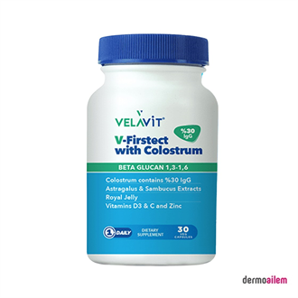 Takviye Edici GıdalarVelavitVelavit V-Firstect with Colostrum 30 Tablet