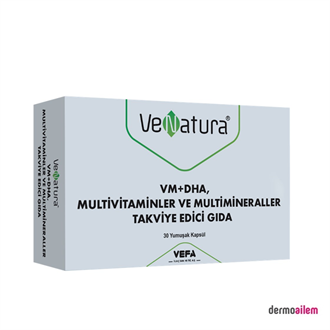 Takviye Edici GıdalarVeNaturaVenatura VM+DHA Multivitamin Multimineral 30 Kapsül