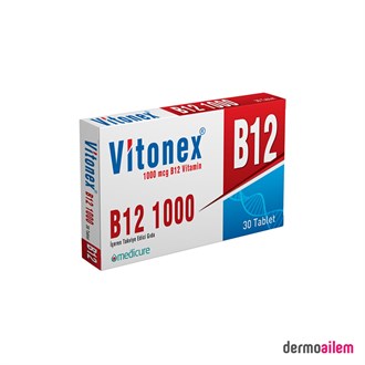 Takviye Edici GıdalarMedicureVitonex B12 Vitamin 1000mcg 30 Tablet