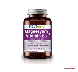 Takviye Edici GıdalarWellcareWellcare Magnezyum ve Vitamin B6 30 Tablet