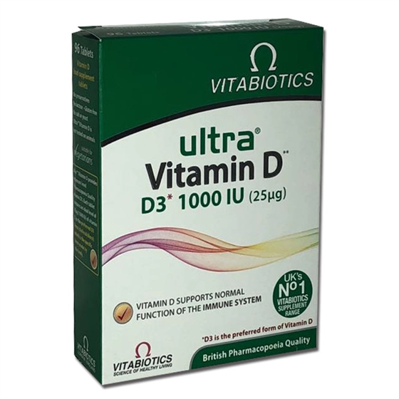 Takviye Edici GıdalarVitabioticsVitabiotics Ultra Vitamin D D3 1000 IU 96 Tablet