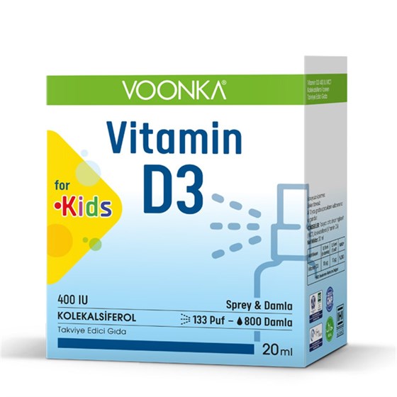 Takviye Edici GıdalarVoonkaVoonka Vitamin D3 400 IU Kids Sprey 20 ml