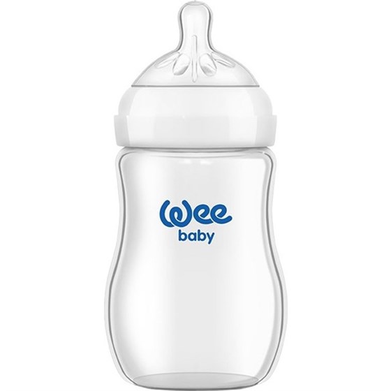 Biberon & Emzik & OyuncakWee BabyWee Baby Natural Isıya Dayanıklı Cam Biberon 250 ml 0-6 Ay Anne Göğsüne Yakın Biberon